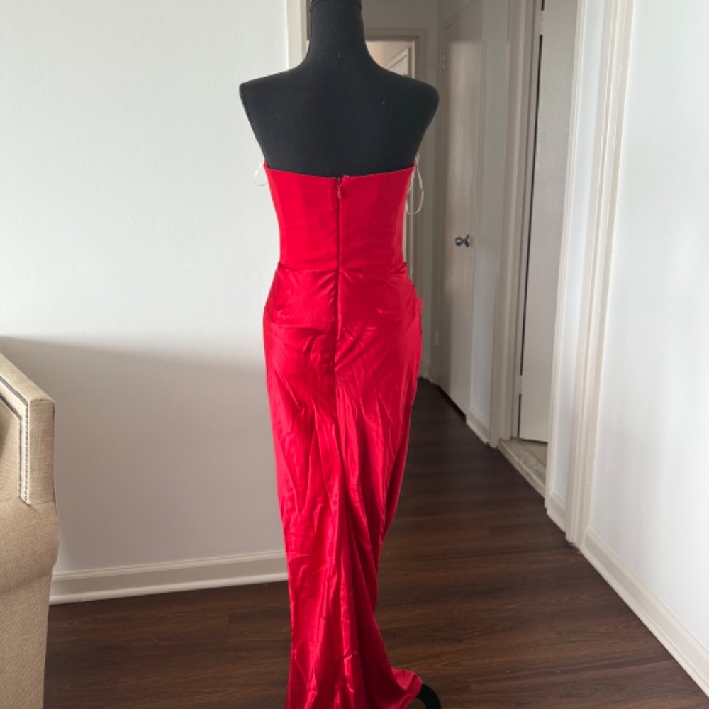 HOUSE OF CB PERSEPHONE RED CORSET MAXI DRESS SIZE XS REG CUP - Picture 7 of 7